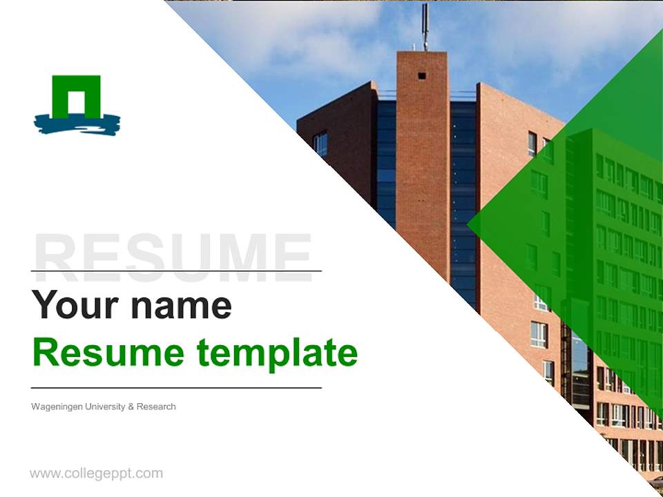 Wageningen University & Research Resume PPT Template4:3 ratio PPT effect preview image5