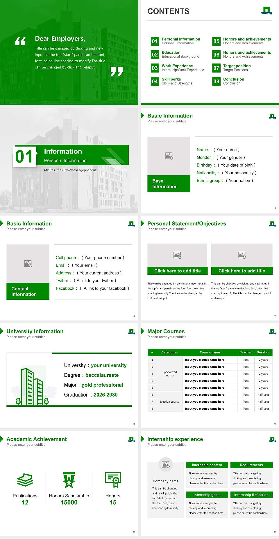 Wageningen University & Research Resume PPT Template4:3 ratio PPT effect preview image2