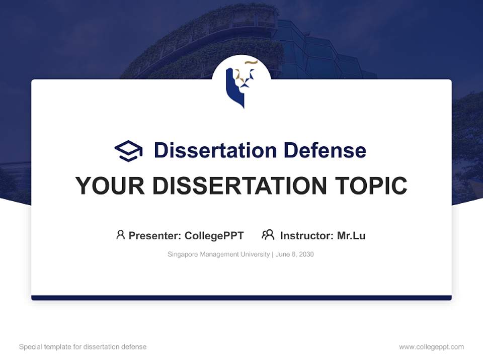 Singapore Management University Graduation Thesis Defense PPT Template4:3 ratio PPT effect preview image7