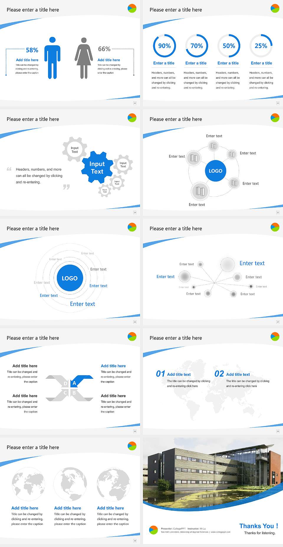 Van Hall Larenstein, University of Applied Sciences Course/Courseware Creation PPT Template4:3 ratio PPT effect preview image4