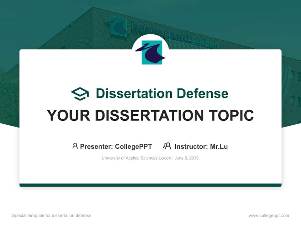 University of Applied Sciences Leiden Graduation Thesis Defense PPT Template4:3 ratio PPT effect preview image7