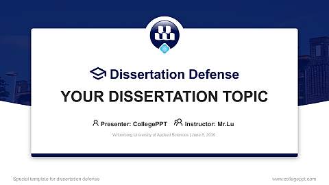 Wittenborg University of Applied Sciences Graduation Thesis Defense PPT Template