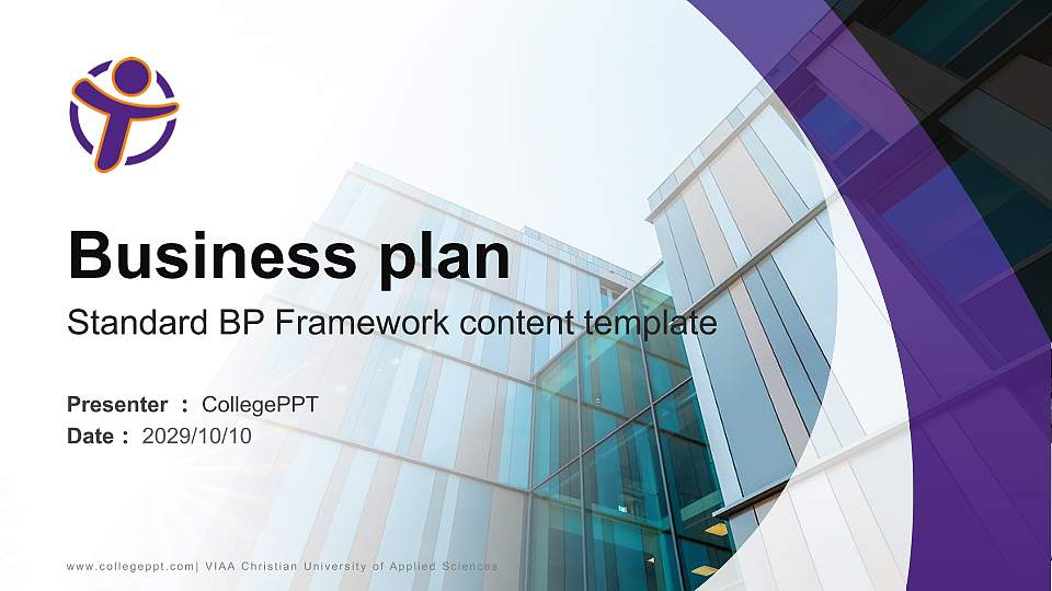 VIAA Christian University of Applied Sciences Competition/Entrepreneurship Contest PPT Template16:9 ratio PPT effect preview image