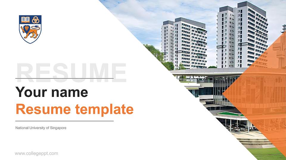 National University of Singapore Resume PPT Template16:9 ratio PPT effect preview image1