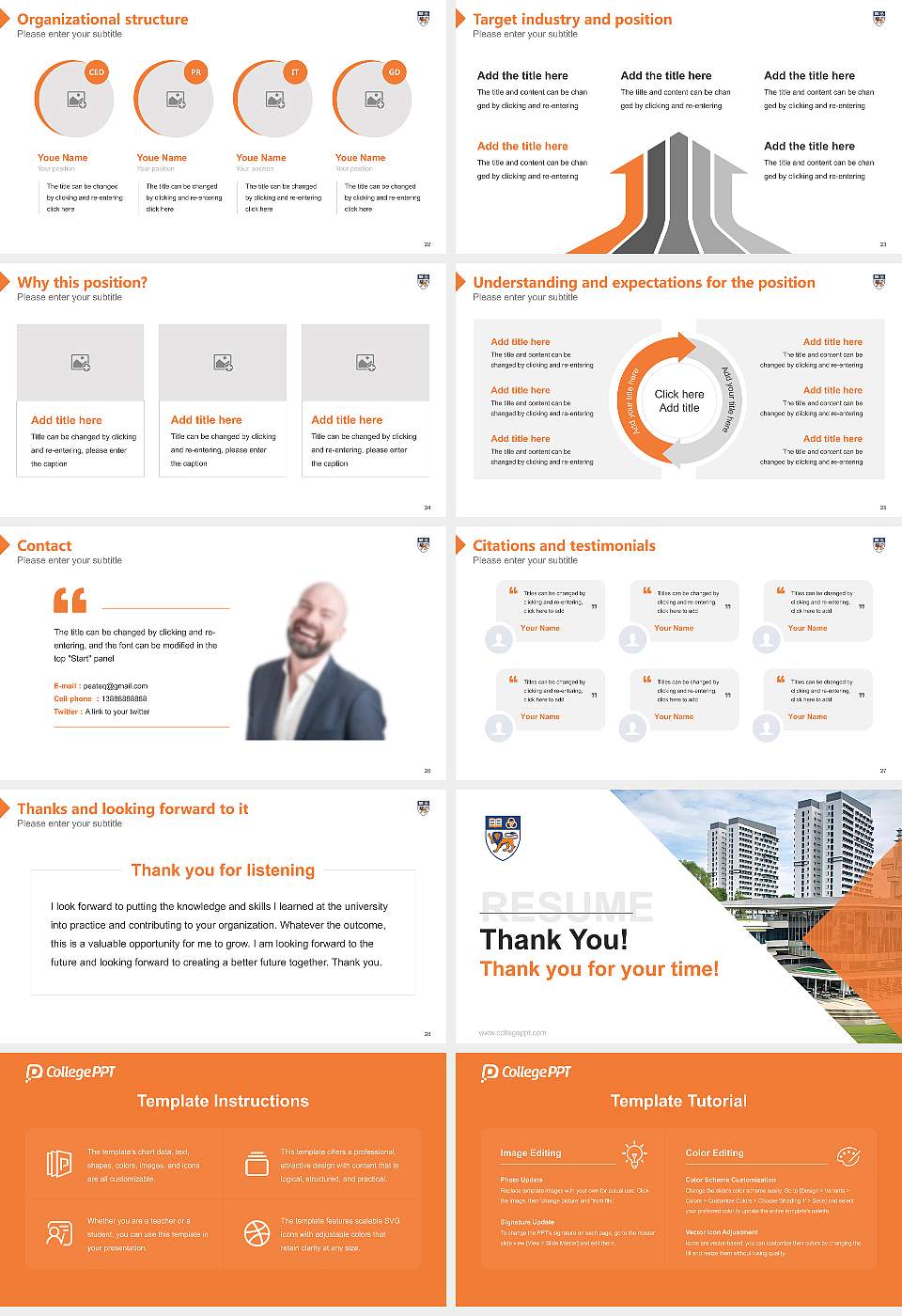 National University of Singapore Resume PPT Template16:9 ratio PPT effect preview image4