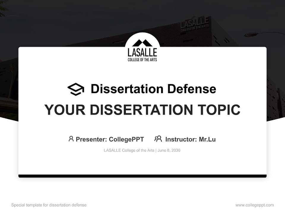 LASALLE College of the Arts Graduation Thesis Defense PPT Template4:3 ratio PPT effect preview image7