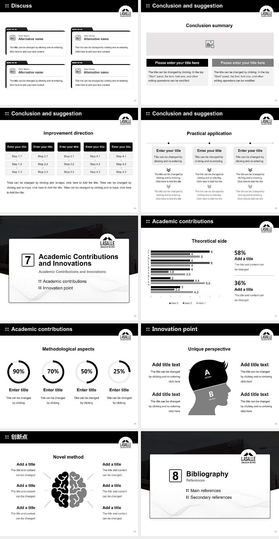 LASALLE College of the Arts Graduation Thesis Defense PPT Template4:3 ratio PPT effect preview image6