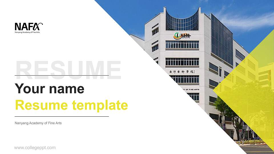 Nanyang Academy of Fine Arts Resume PPT Template16:9 ratio PPT effect preview image