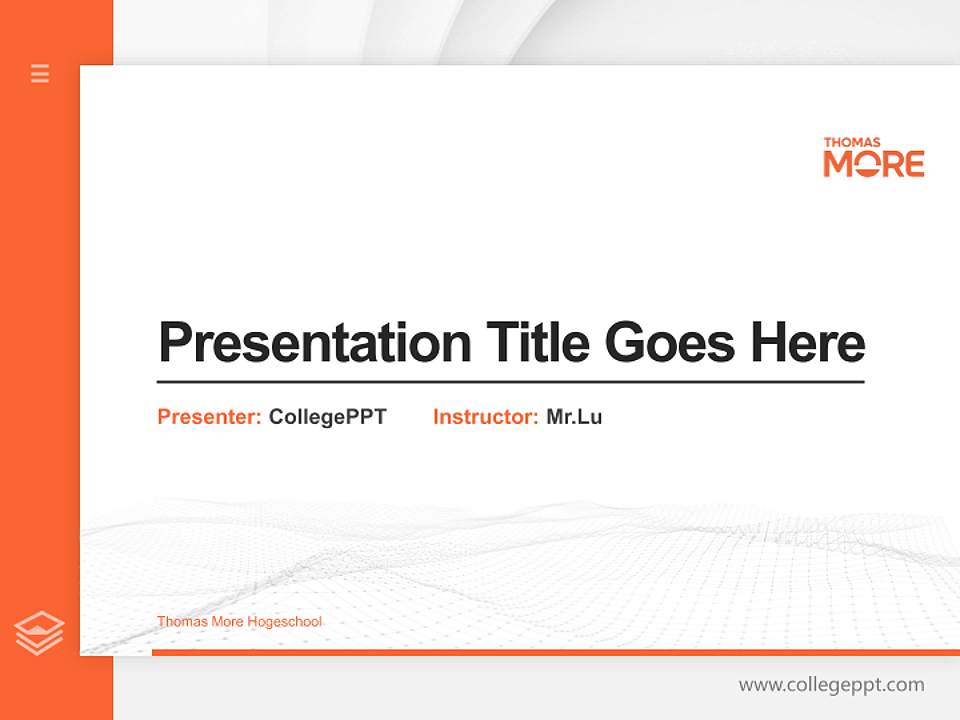 Thomas More Hogeschool Thesis Proposal/Graduation Defense PPT Template4:3 ratio PPT effect preview image5