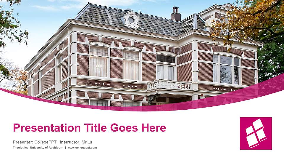 Theological University of Apeldoorn Course/Courseware Creation PPT Template16:9 ratio PPT effect preview image