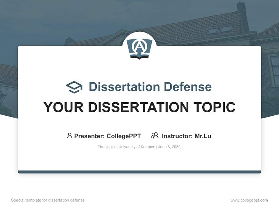Theological University of Kampen Graduation Thesis Defense PPT Template4:3 ratio PPT effect preview image7
