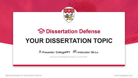Nanyang Technological University Graduation Thesis Defense PPT Template