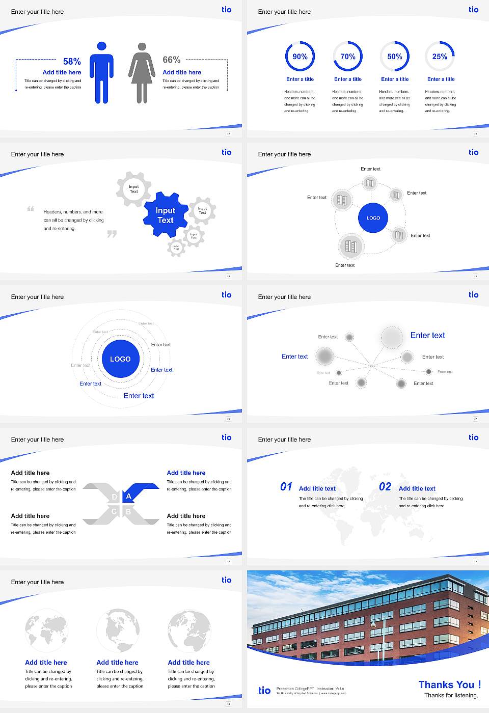 Tio University of Applied Sciences Course/Courseware Creation PPT Template16:9 ratio PPT effect preview image4