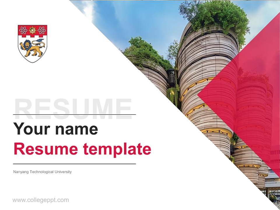 Nanyang Technological University Resume PPT Template4:3 ratio PPT effect preview image5