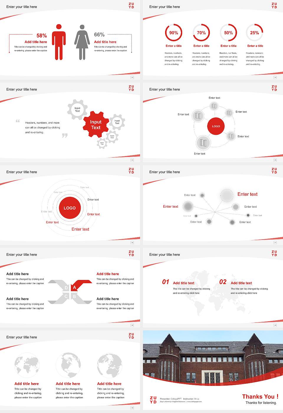 Zuyd University of Applied Sciences Course/Courseware Creation PPT Template16:9 ratio PPT effect preview image4