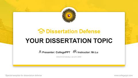 Utrecht University Graduation Thesis Defense PPT Template
