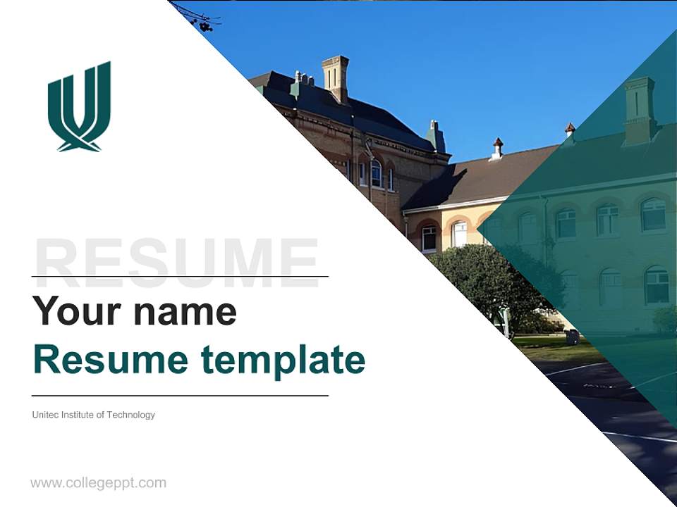 Unitec Institute of Technology Resume PPT Template4:3 ratio PPT effect preview image5