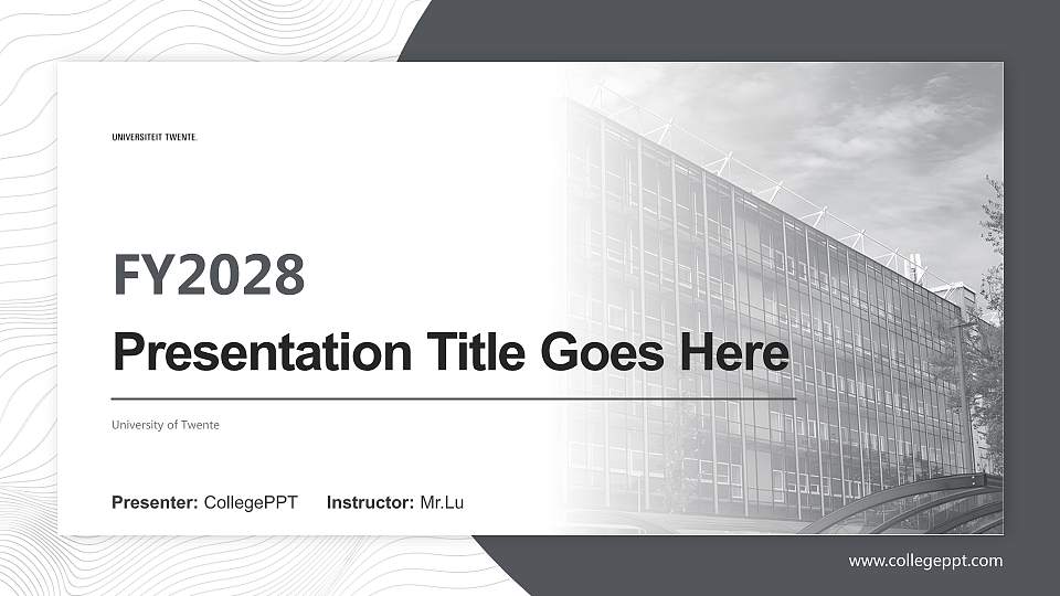 University of Twente Academic Presentation/Research Findings Report PPT Template16:9 ratio PPT effect preview image