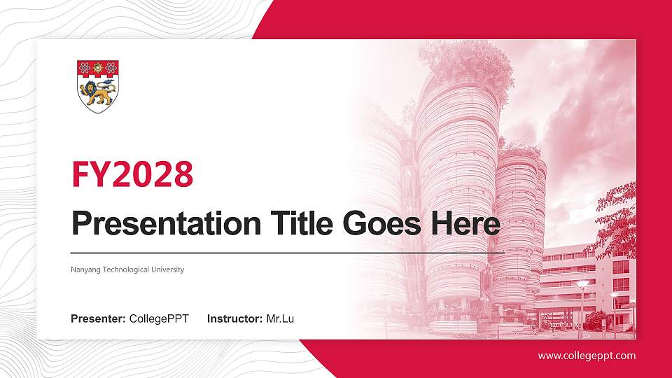 Nanyang Technological University Academic Presentation/Research Findings Report PPT Template16:9 ratio PPT effect preview image