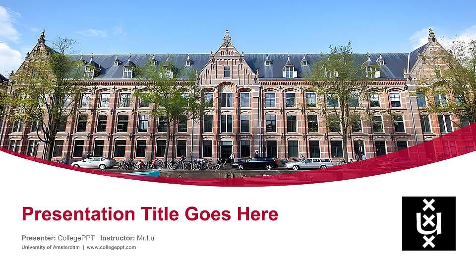 University of Amsterdam Course/Courseware Creation PPT Template16:9 ratio PPT effect preview image