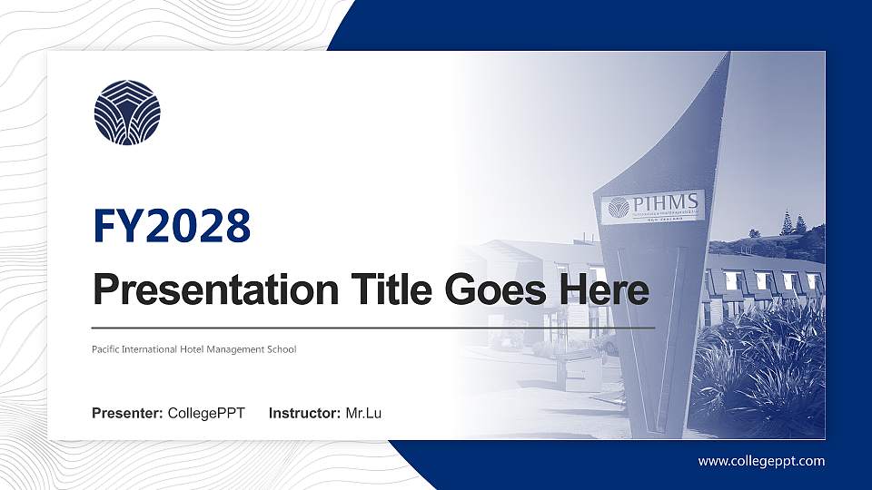 Pacific International Hotel Management School Academic Presentation/Research Findings Report PPT Template16:9 ratio PPT effect preview image