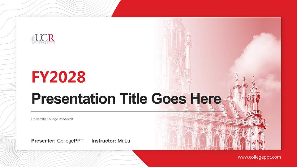 University College Roosevelt Academic Presentation/Research Findings Report PPT Template16:9 ratio PPT effect preview image
