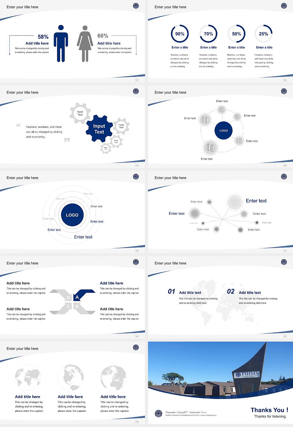 Pacific International Hotel Management School Course/Courseware Creation PPT Template16:9 ratio PPT effect preview image4