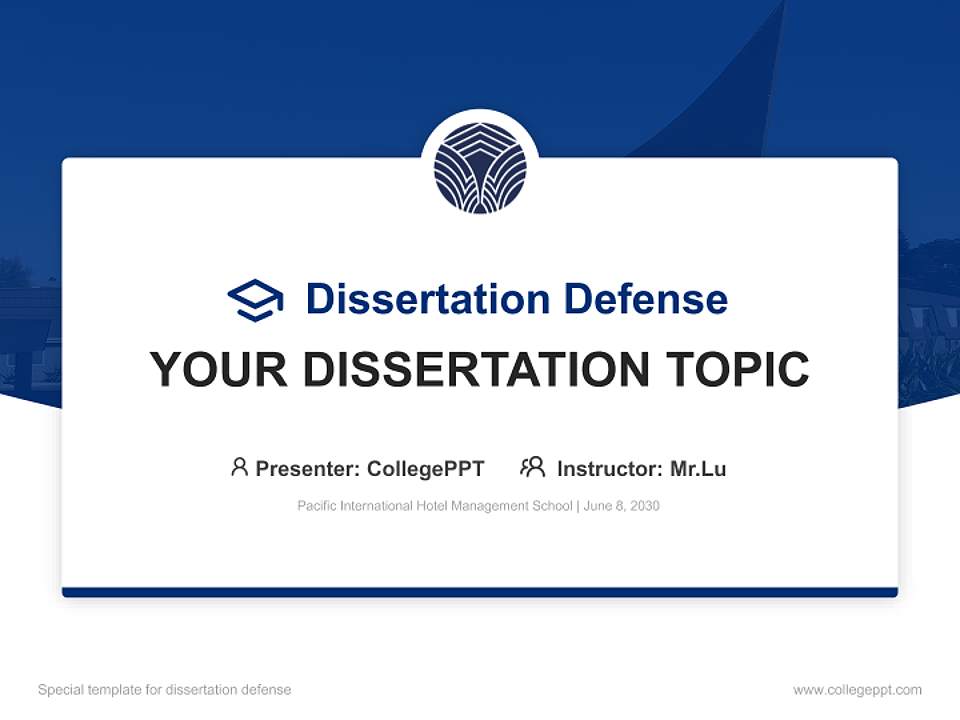 Pacific International Hotel Management School Graduation Thesis Defense PPT Template4:3 ratio PPT effect preview image7
