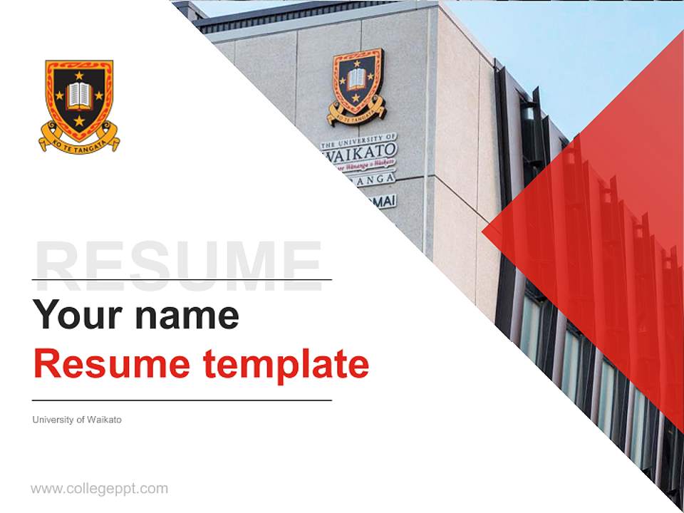 University of Waikato Resume PPT Template4:3 ratio PPT effect preview image5