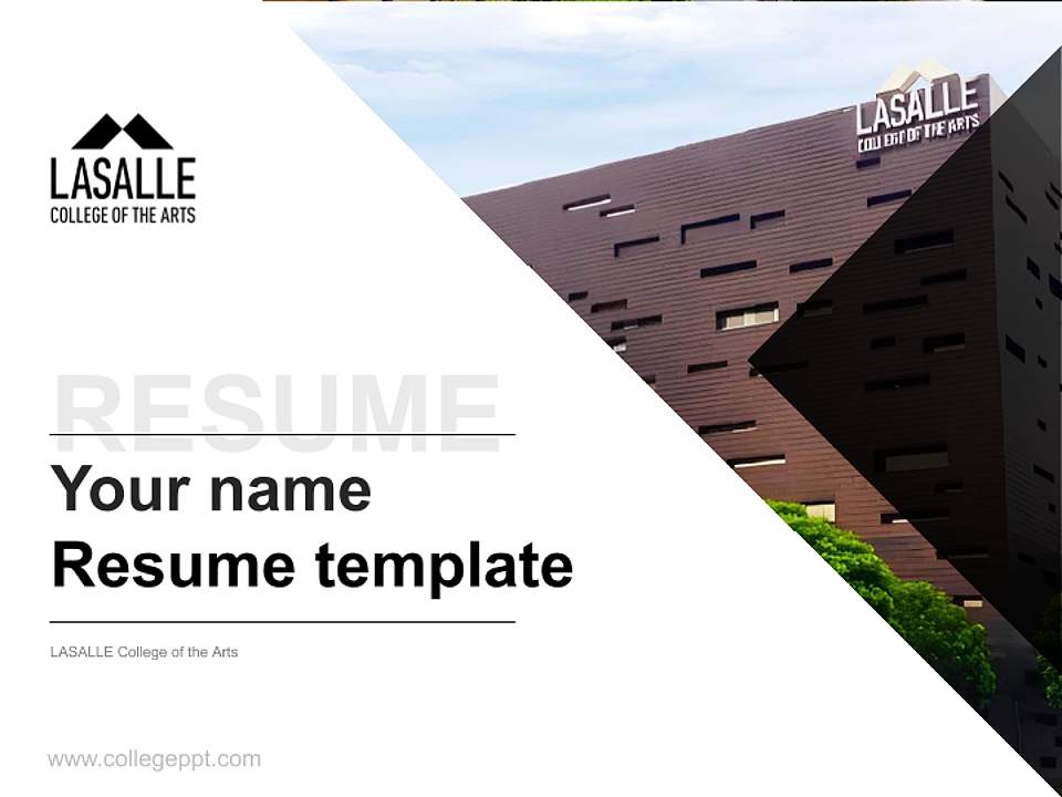 LASALLE College of the Arts Resume PPT Template4:3 ratio PPT effect preview image5