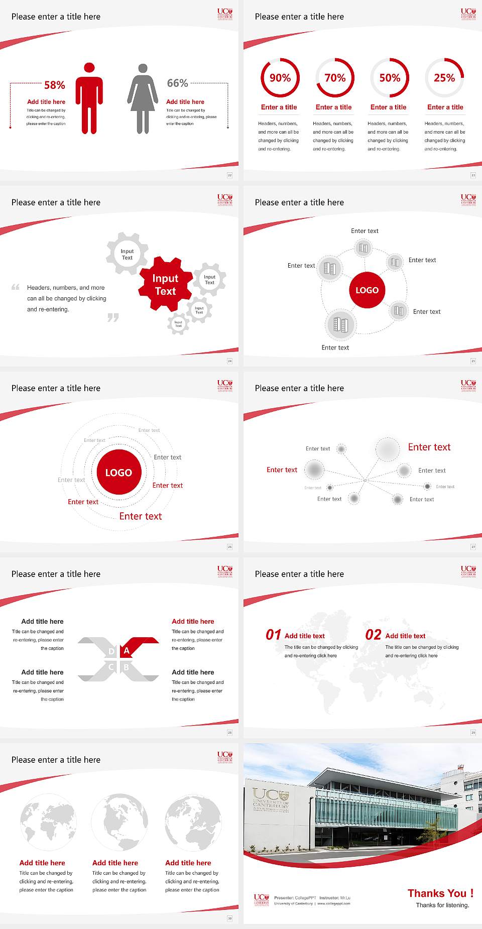 University of Canterbury Course/Courseware Creation PPT Template4:3 ratio PPT effect preview image4