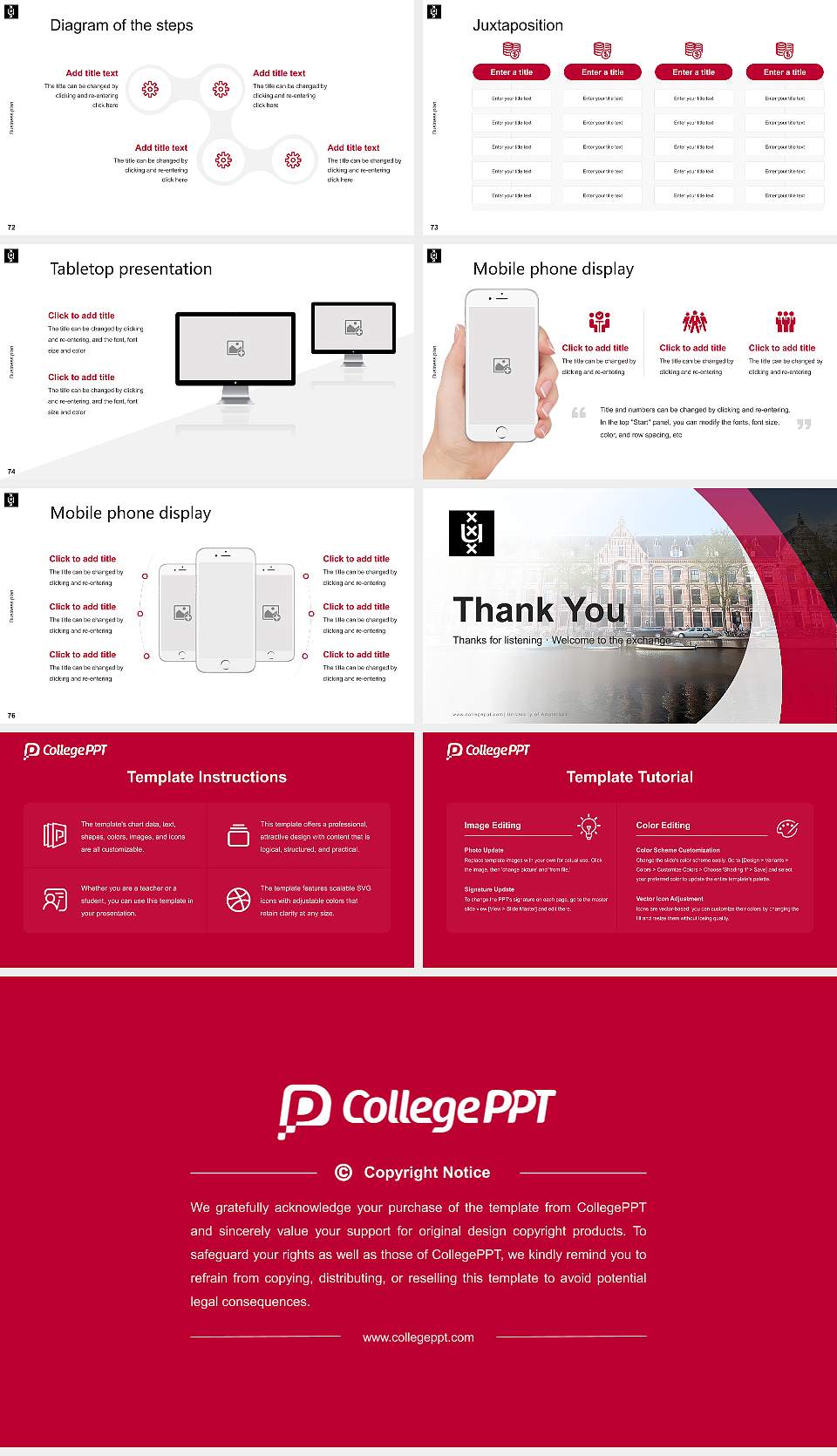 University of Amsterdam Competition/Entrepreneurship Contest PPT Template16:9 ratio PPT effect preview image9