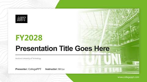 Auckland University of Technology Academic Presentation/Research Findings Report PPT Template