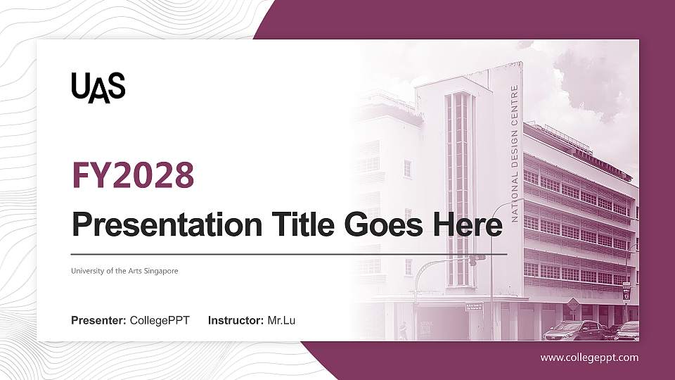 University of the Arts Singapore Academic Presentation/Research Findings Report PPT Template16:9 ratio PPT effect preview image