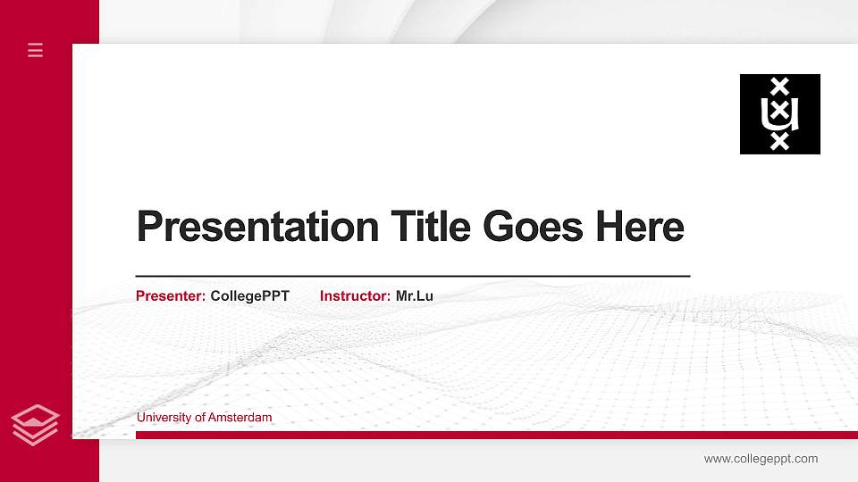University of Amsterdam Thesis Proposal/Graduation Defense PPT Template16:9 ratio PPT effect preview image