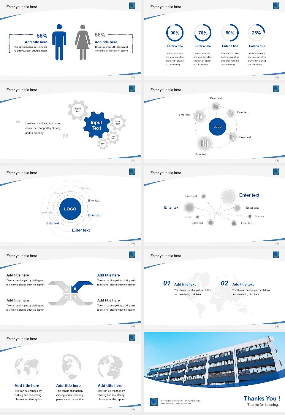 Otago Polytechnic Course/Courseware Creation PPT Template16:9 ratio PPT effect preview image4