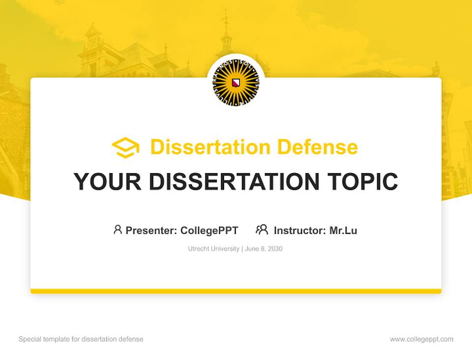 Utrecht University Graduation Thesis Defense PPT Template4:3 ratio PPT effect preview image7