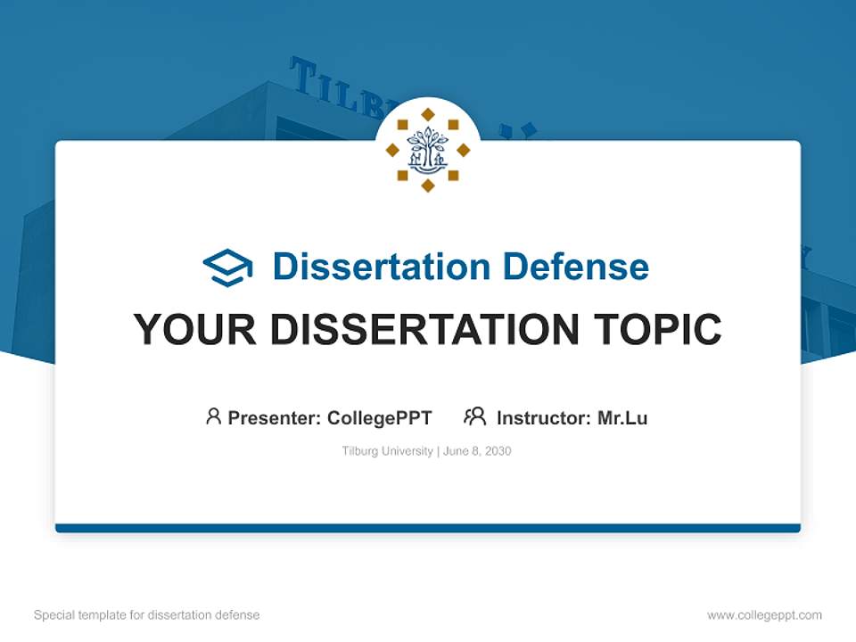 Tilburg University Graduation Thesis Defense PPT Template4:3 ratio PPT effect preview image7
