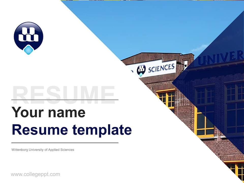 Wittenborg University of Applied Sciences Resume PPT Template4:3 ratio PPT effect preview image5
