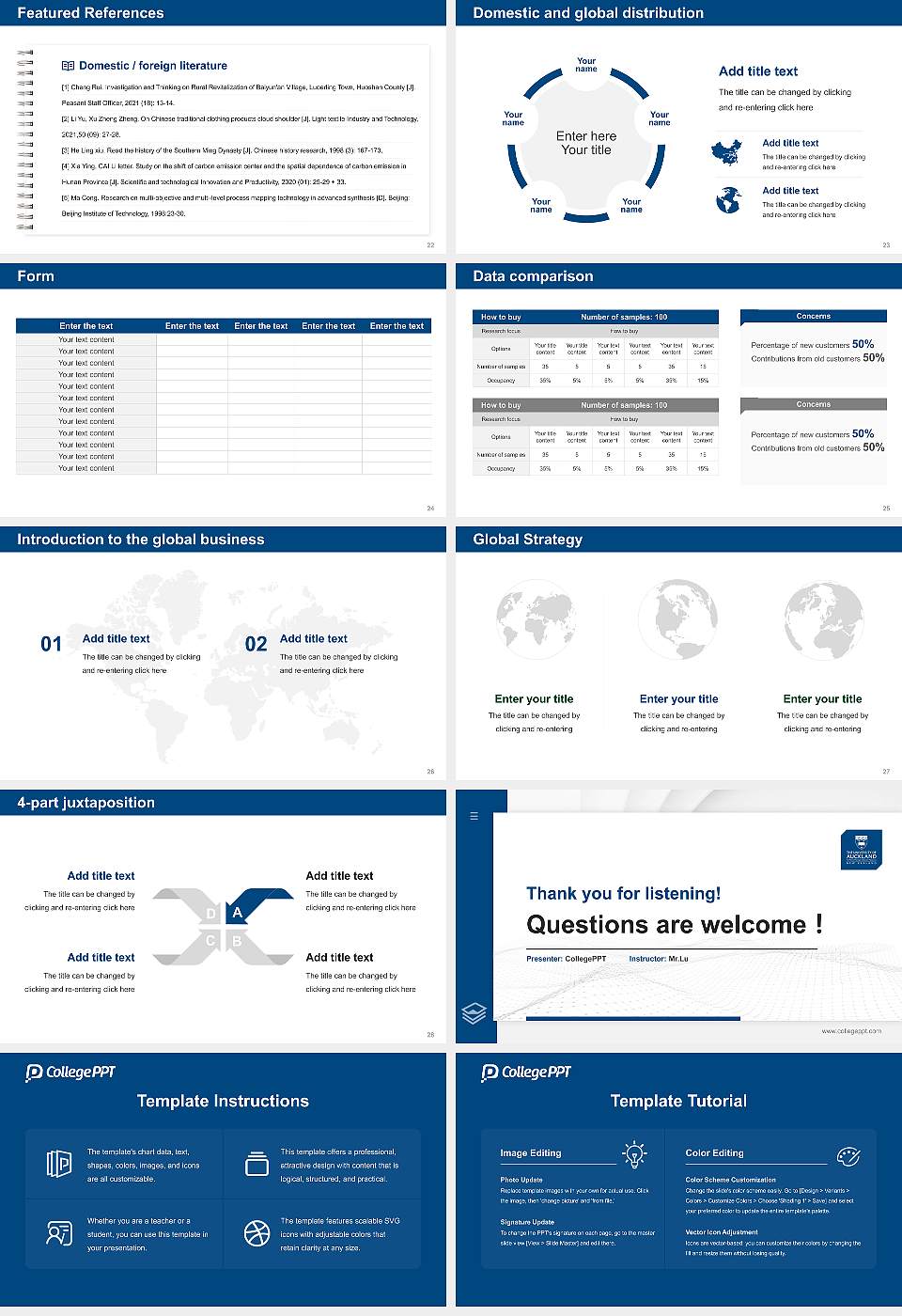 University of Auckland Thesis Proposal/Graduation Defense PPT Template16:9 ratio PPT effect preview image4