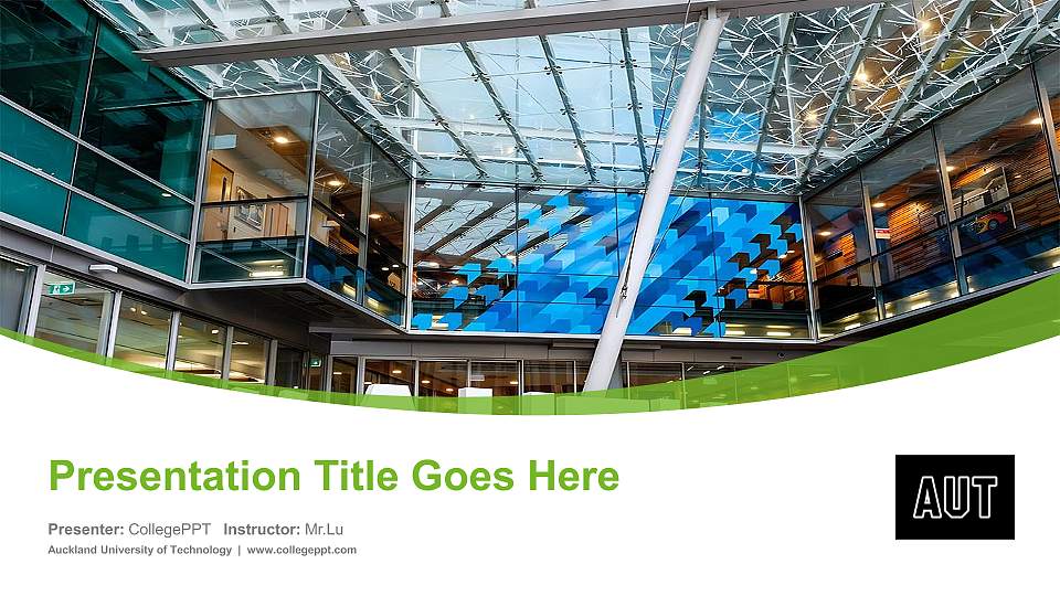 Auckland University of Technology Course/Courseware Creation PPT Template16:9 ratio PPT effect preview image