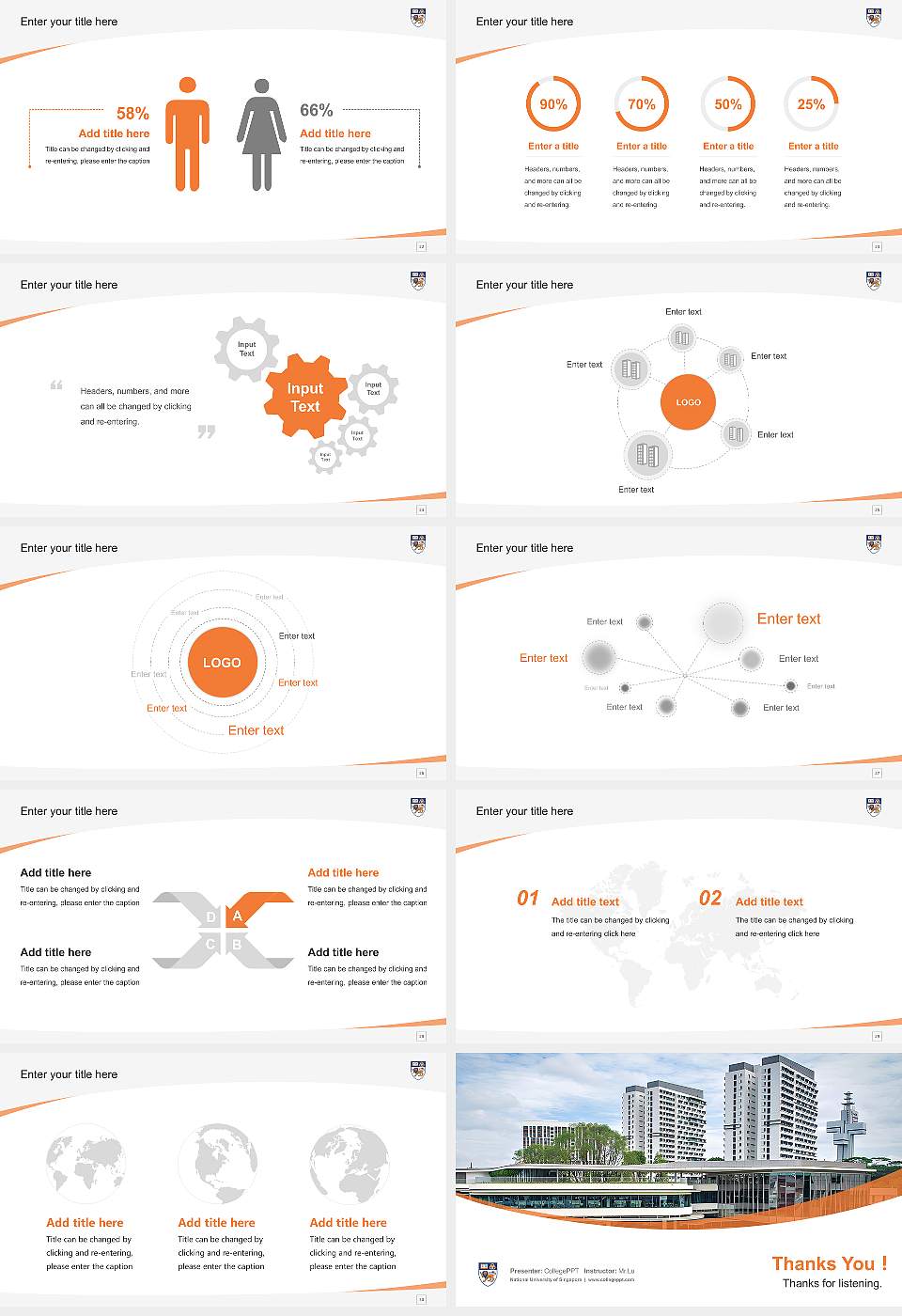 National University of Singapore Course/Courseware Creation PPT Template16:9 ratio PPT effect preview image4