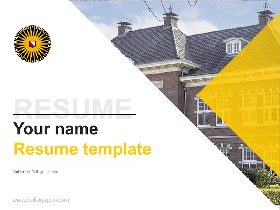 University College Utrecht Resume PPT Template4:3 ratio PPT effect preview image5