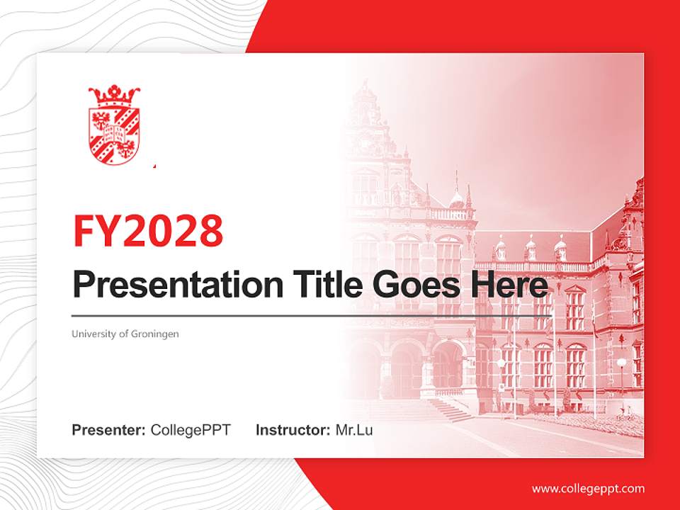 University of Groningen Academic Presentation/Research Findings Report PPT Template4:3 ratio PPT effect preview image5