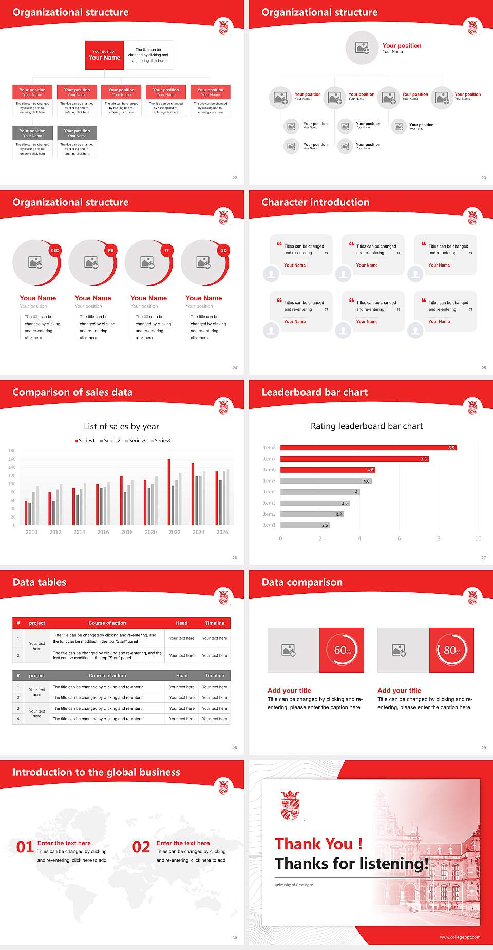 University of Groningen Academic Presentation/Research Findings Report PPT Template4:3 ratio PPT effect preview image4