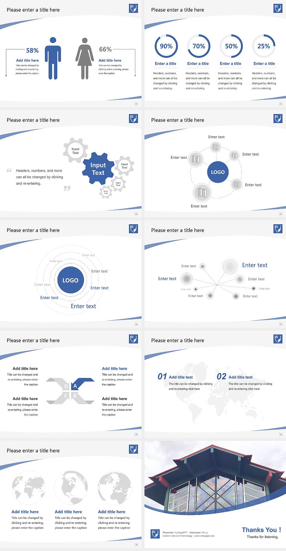 Eastern Institute of Technology Course/Courseware Creation PPT Template4:3 ratio PPT effect preview image4