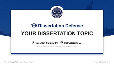 Pacific International Hotel Management School Graduation Thesis Defense PPT Template