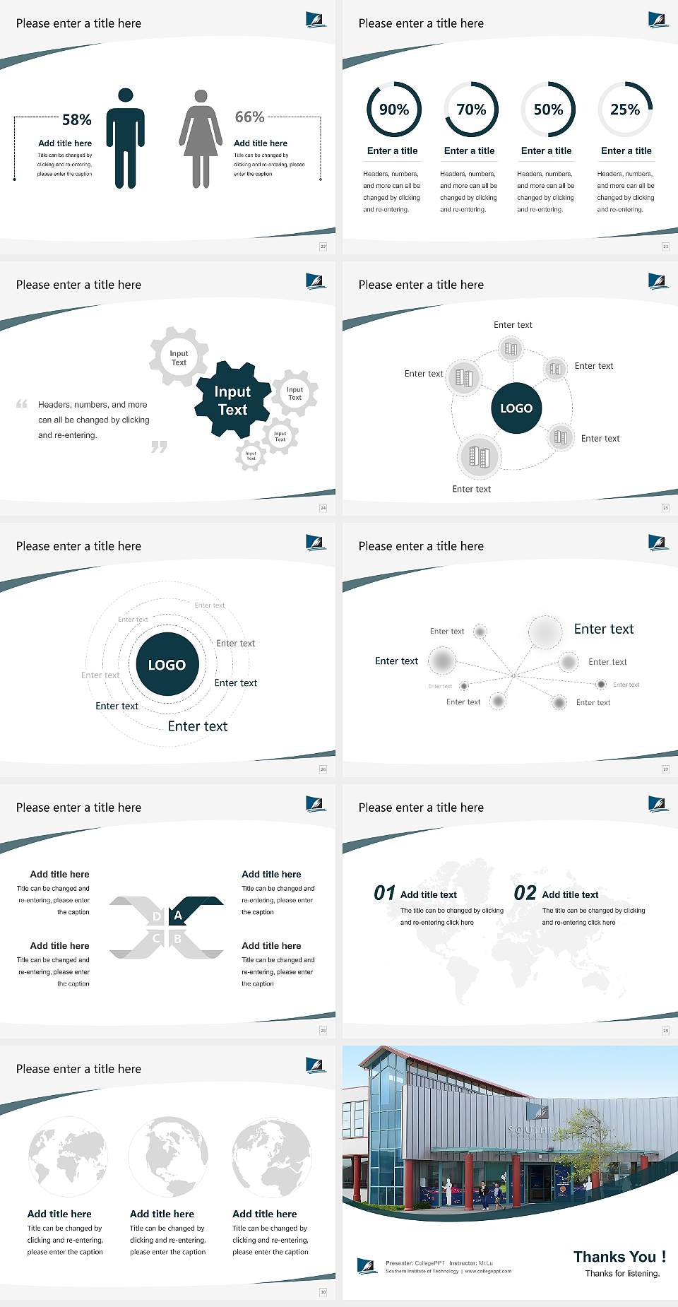 Southern Institute of Technology Course/Courseware Creation PPT Template4:3 ratio PPT effect preview image4