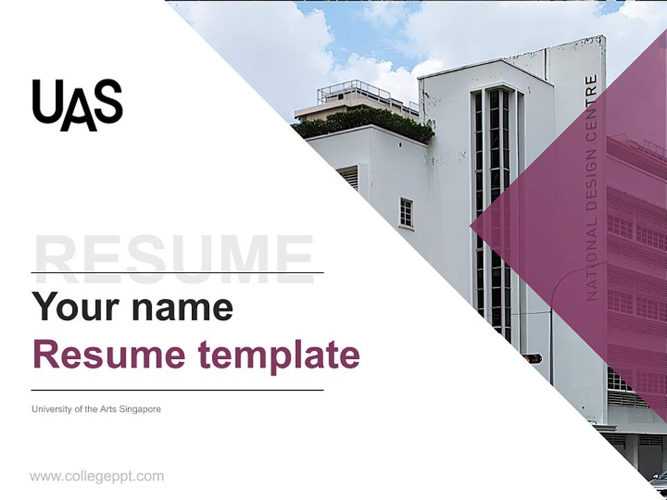 University of the Arts Singapore Resume PPT Template4:3 ratio PPT effect preview image5
