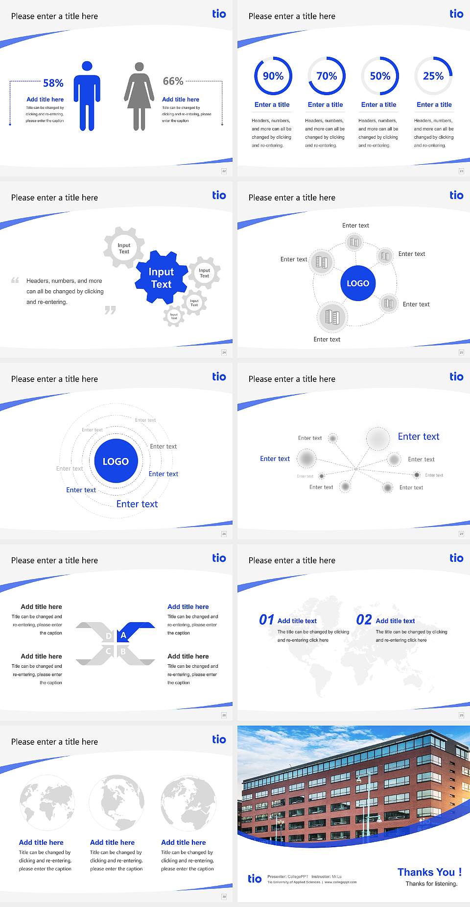 Tio University of Applied Sciences Course/Courseware Creation PPT Template4:3 ratio PPT effect preview image4